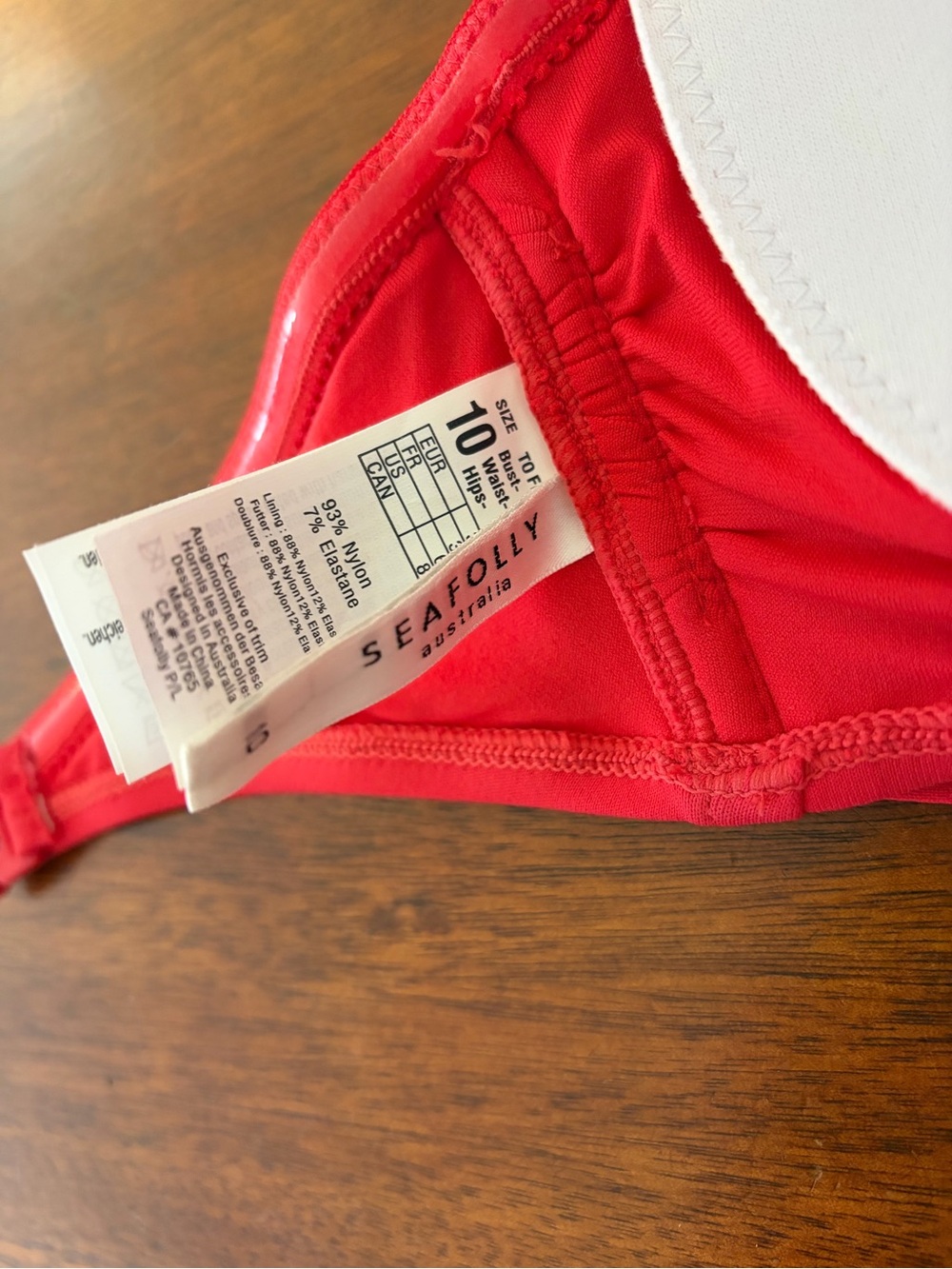 Seafolly Red Twist-Front Bandeau Halter Bikini - Picture 5 of 5